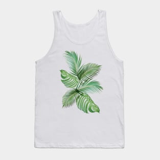 Tropical Palm Fern Monstera Leaves Tank Top